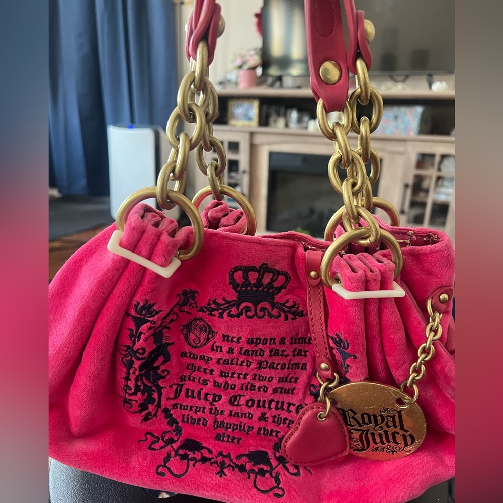Juicy Couture Pink Shoulder Bag with Gold Accents